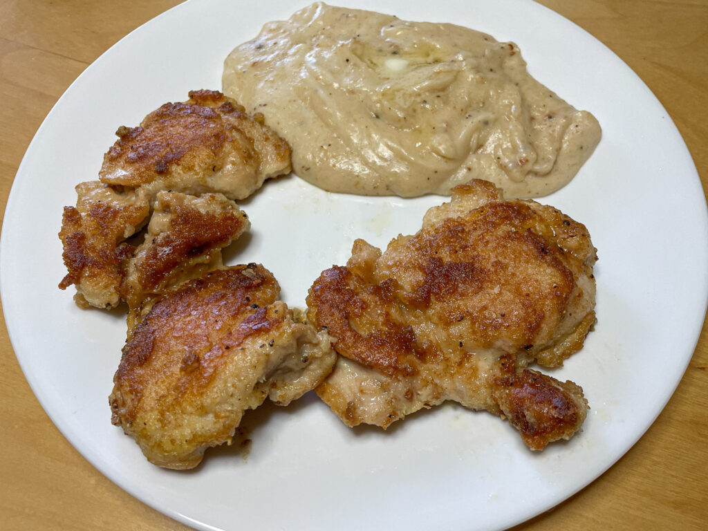 Fried Chicken Thighs and Gravy