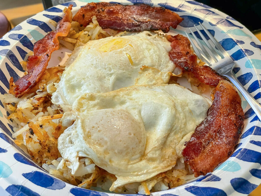 Bacon, Eggs, and Hash Browns