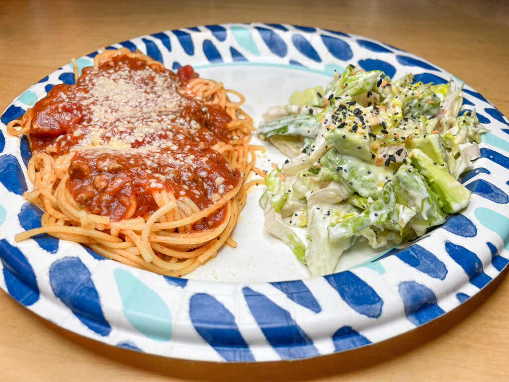 Spaghetti and Salad