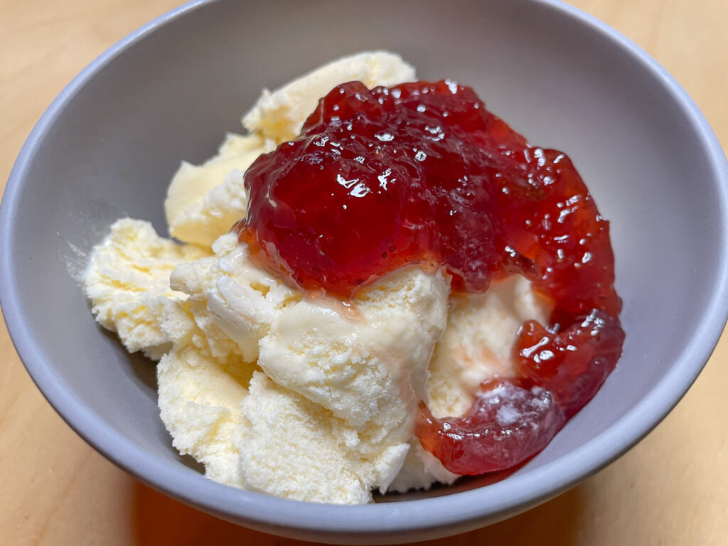 Strawberry Jam w/Vanilla Ice Cream