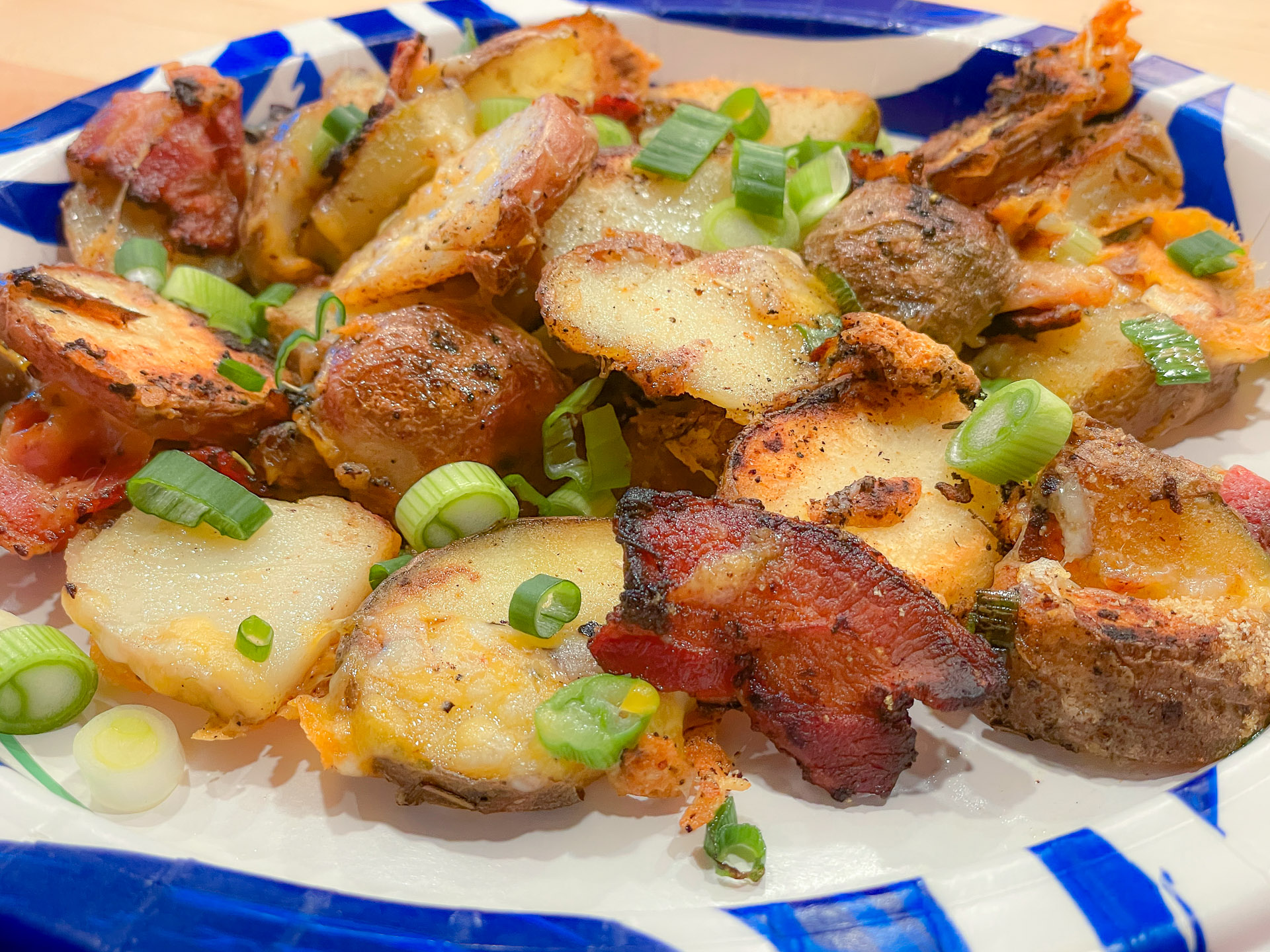 Fried Potatoes with Cheese and Bacon