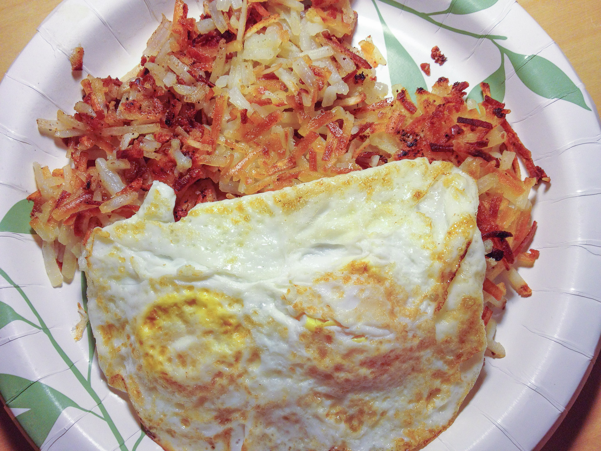 Hash Browns and Eggs Over Hard