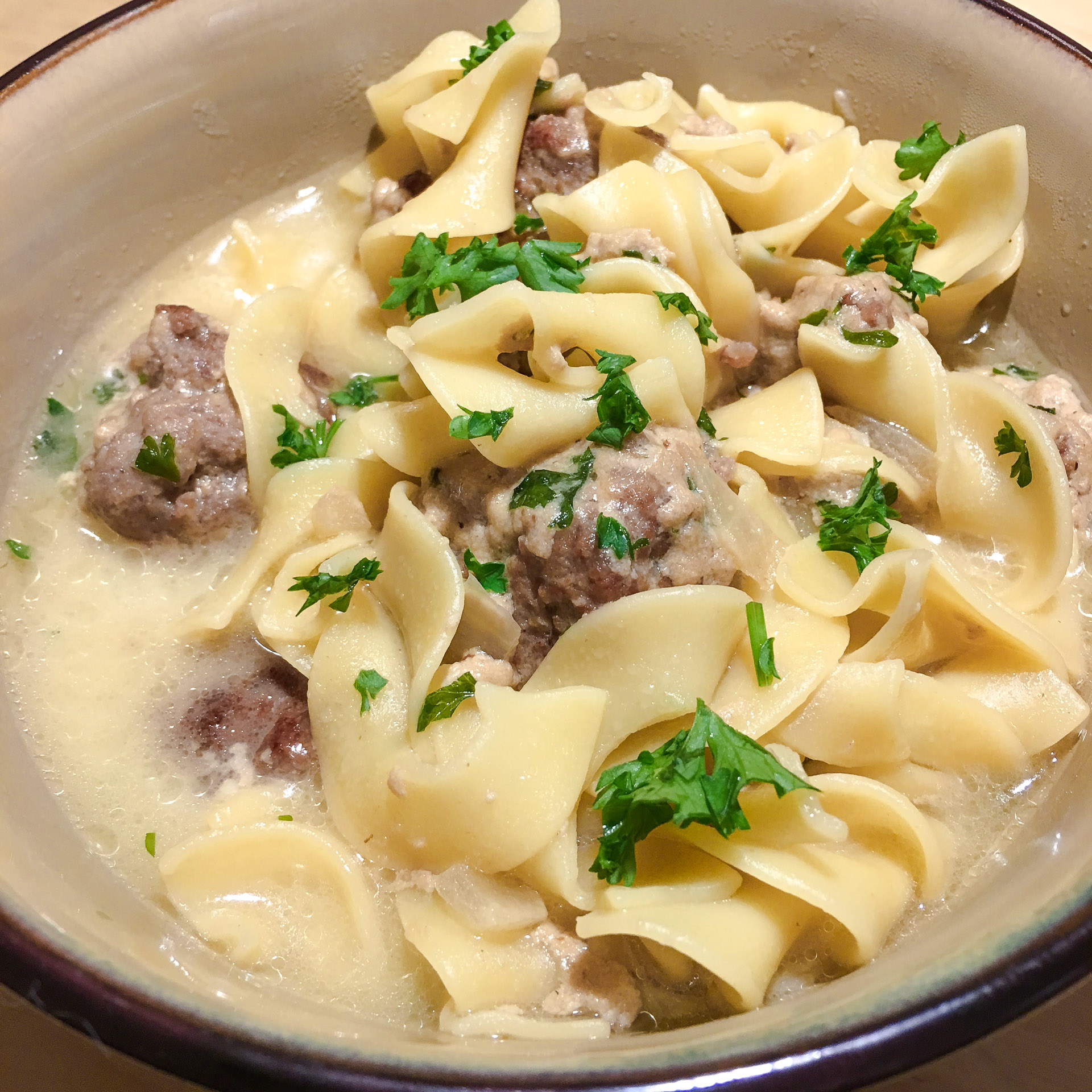 Meatballs and Noodles Soup