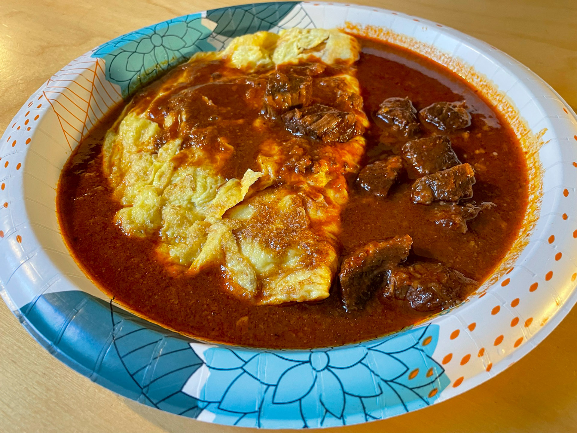 Omelette with Chile con Carne