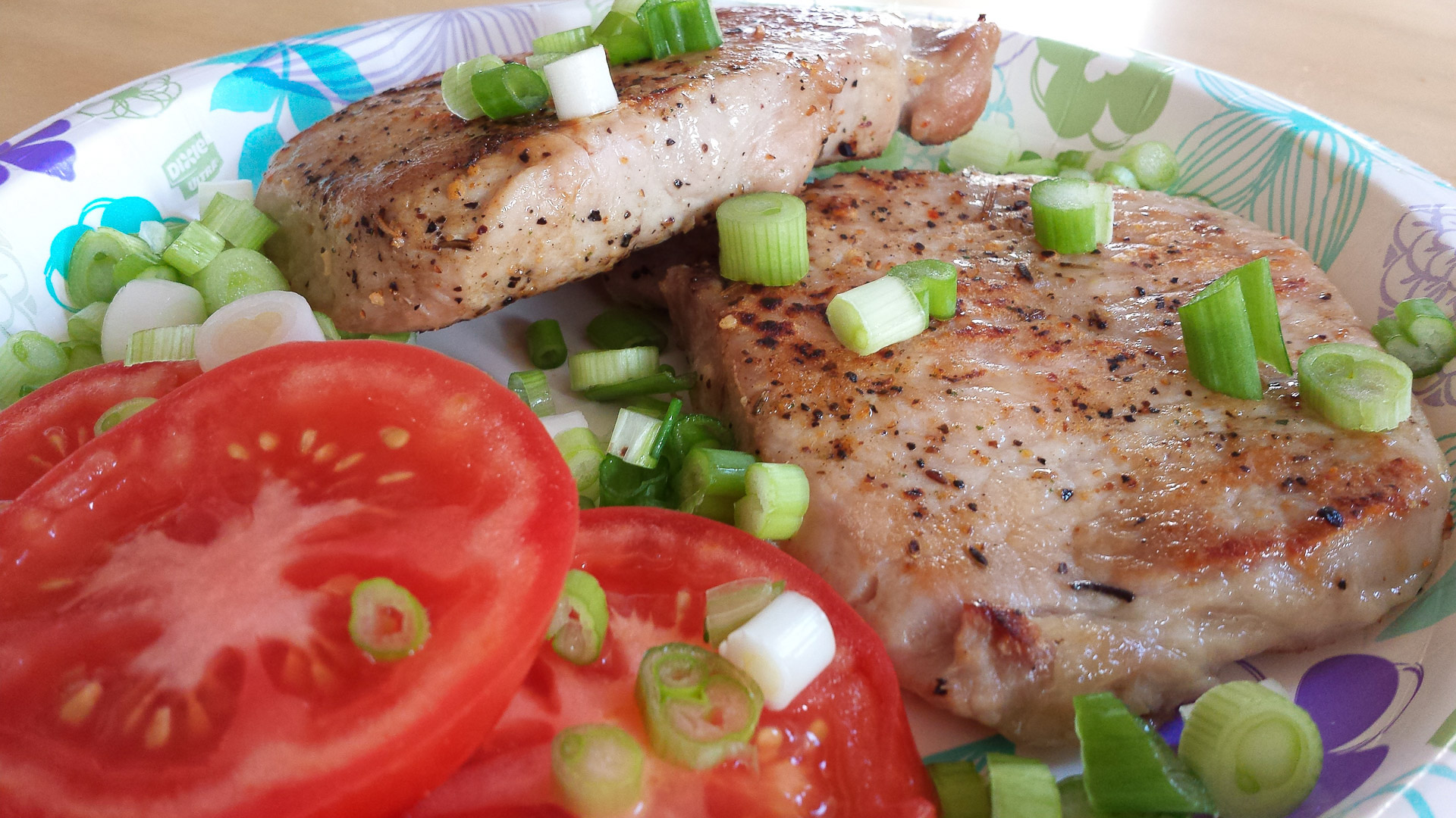 Pork Chops Tomatoes Green Onions