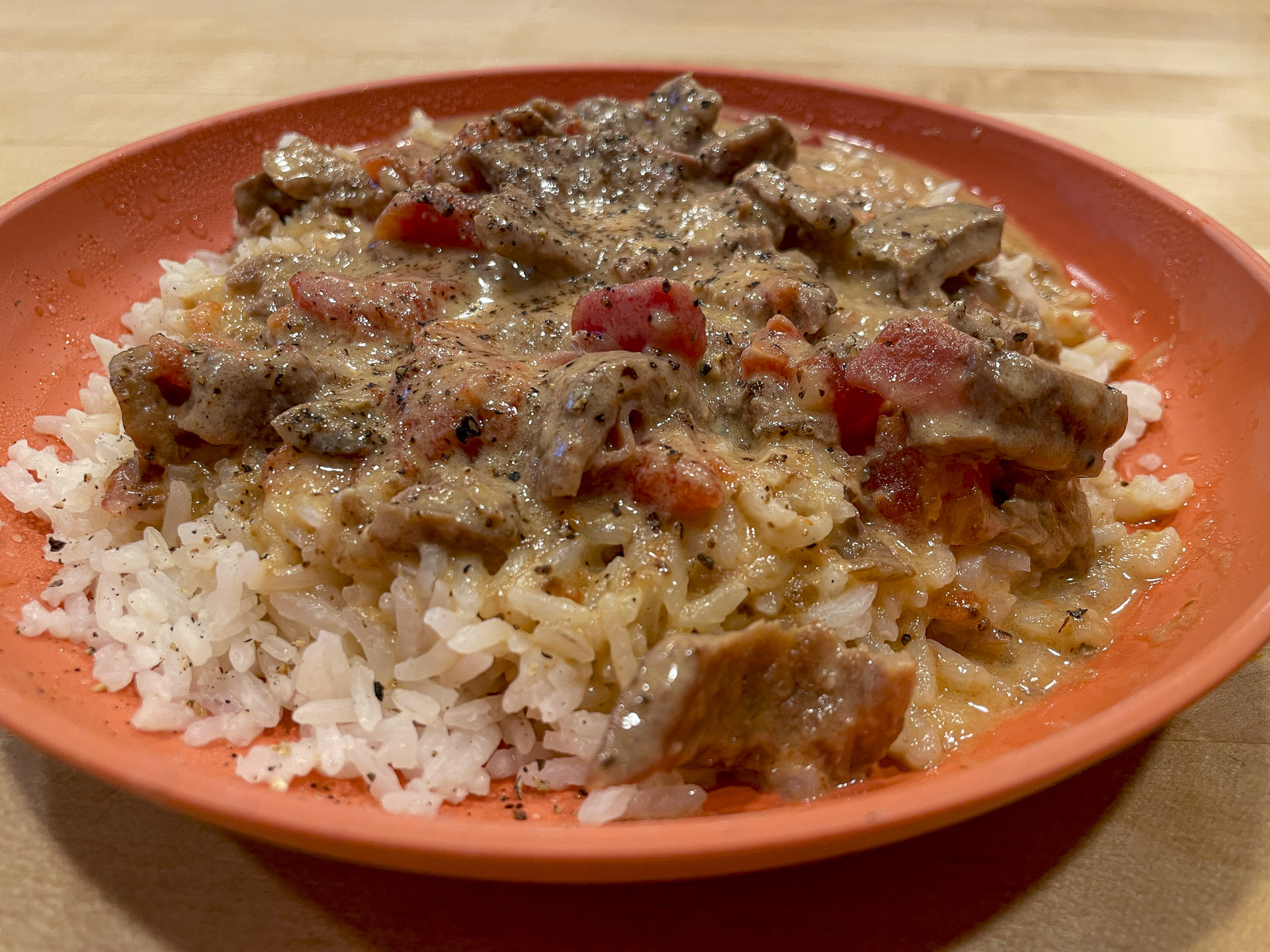 Sirloin Strips Over Rice