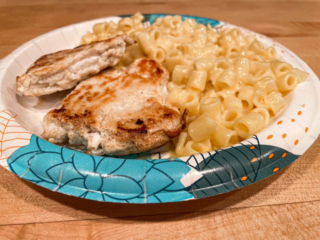 Pan Fried Chicken Patty & Mac n' Cheese