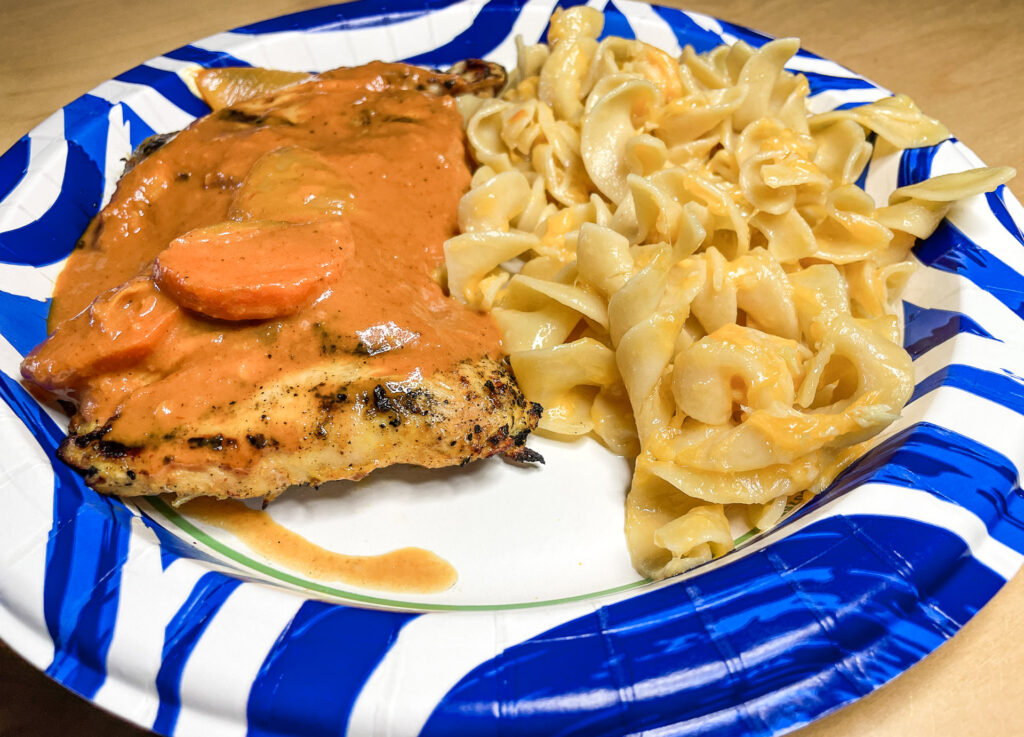 Tika Masala Chicken & Garlic Cheese Noodles