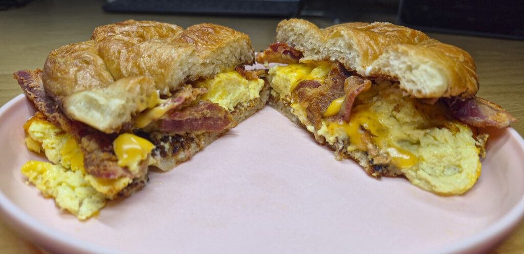 Bacon Egg and Cheese Breakfast Croissant