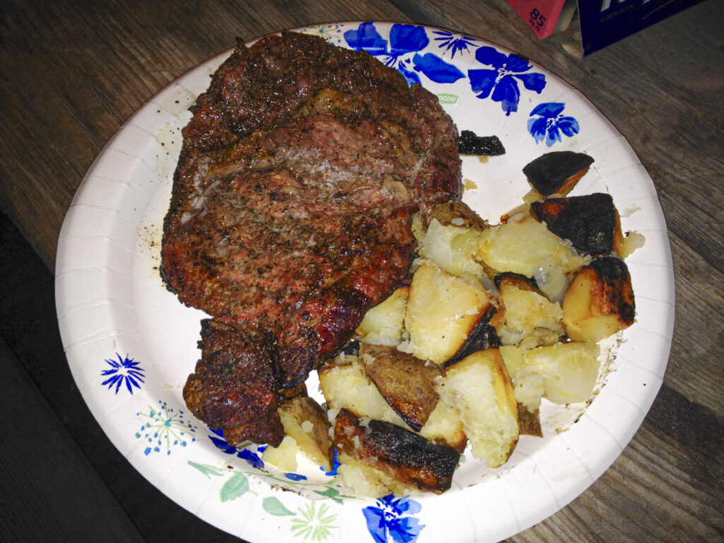 Grilled Rib Eye Steak and Potatoes